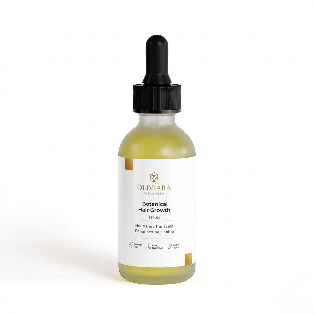 Oliviara Wellness™ Botanical Hair Growth Serum – Strength, Shine & Scalp Vitality