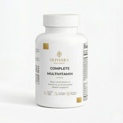 Oliviara Wellness Complete Multivitamin bottle on a white background