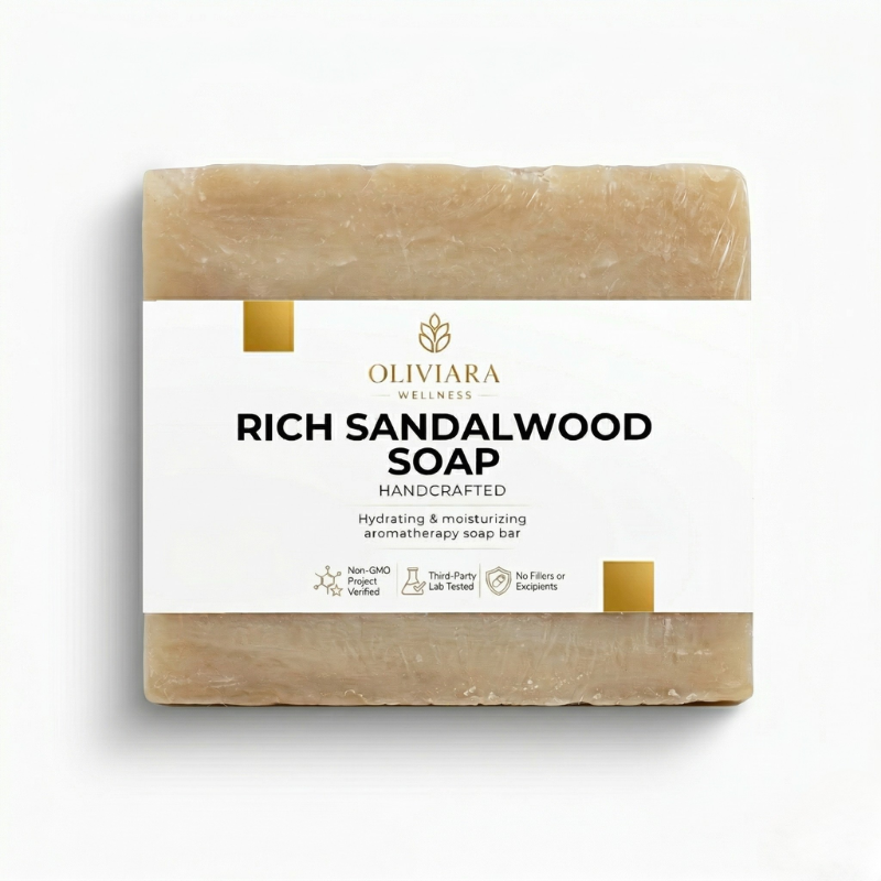 Oliviara Wellness™ Rich Sandalwood Soap – Nourish, Soothe & Indulge