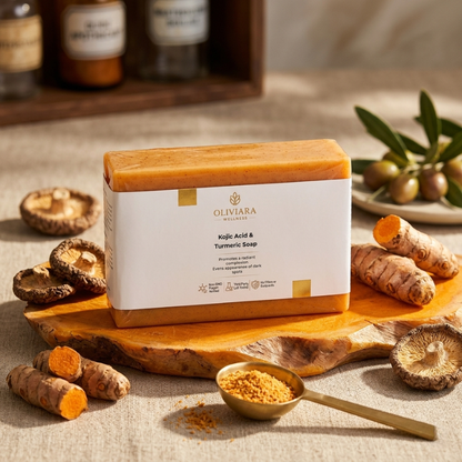 Oliviara Wellness™ Kojic Acid & Turmeric Soap – Brighten, Nourish & Glow