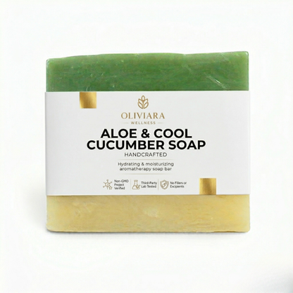 Oliviara Wellness™ Aloe & Cool Cucumber Soap – Hydrate, Soothe & Revitalize