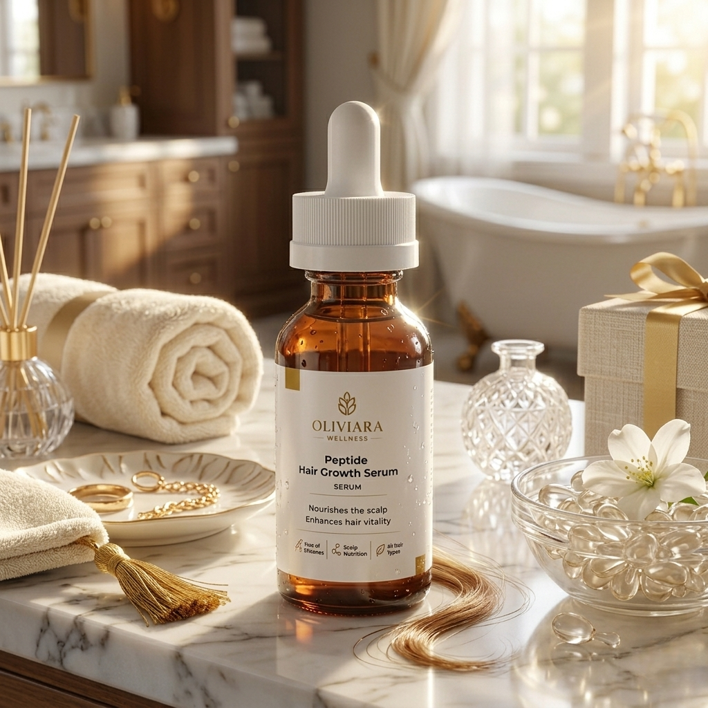 Oliviara Wellness™ Peptide Hair Growth Serum – Thicker, Fuller & Nourished Hair