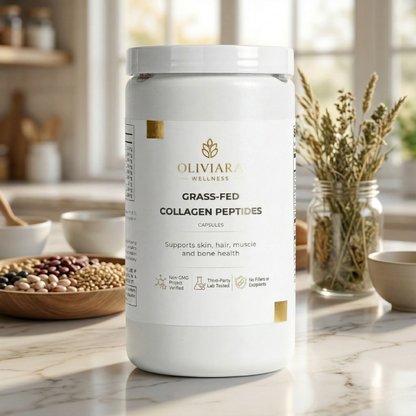 Oliviara Wellness™ Grass-Fed Collagen Peptide Powder (Chocolate) – Strength, Glow & Vitality
