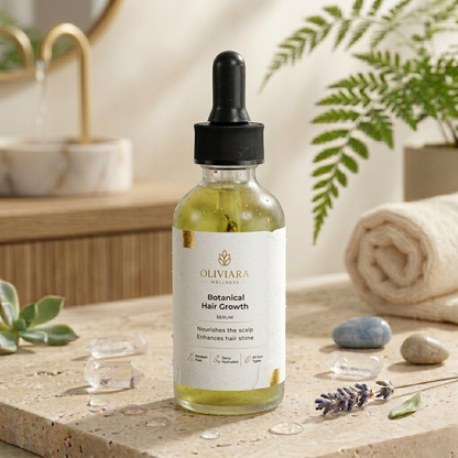 Oliviara Wellness™ Botanical Hair Growth Serum – Strength, Shine & Scalp Vitality