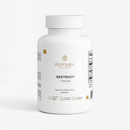 Oliviera Wellness Beetroot Capsules bottle on a white background