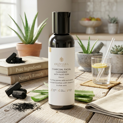 Oliviara Wellness™ Charcoal Facial Cleanser – Purify, Refresh & Hydrate