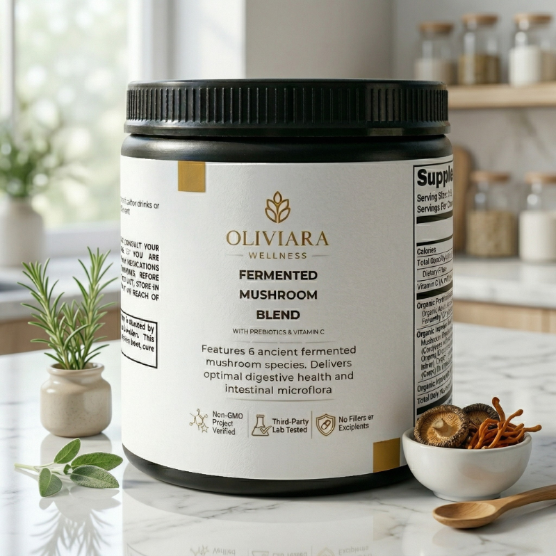 Oliviara Wellness™ Fermented Mushroom Blend – Immune Support & Vitality