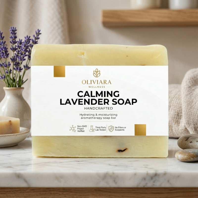 Oliviara Wellness™ Calming Lavender Soap – Relax, Nourish & Soothe