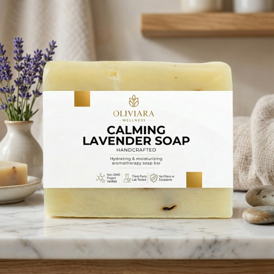 Oliviara Wellness™ Calming Lavender Soap – Relax, Nourish & Soothe