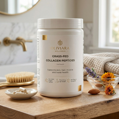 Oliviara Wellness™ Grass-Fed Collagen Peptide Powder (Chocolate) – Strength, Glow & Vitality