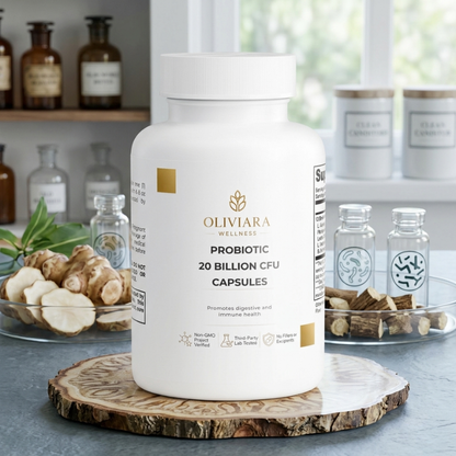 Oliviara Wellness™ Daily Probiotic Capsules – Digest, Balance & Protect
