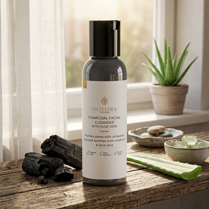 Oliviara Wellness™ Charcoal Facial Cleanser – Purify, Refresh & Hydrate