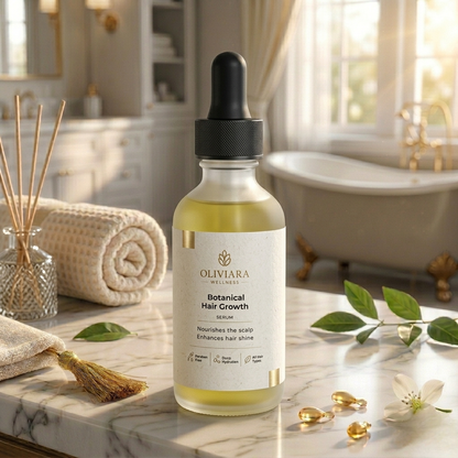 Oliviara Wellness™ Botanical Hair Growth Serum – Strength, Shine & Scalp Vitality