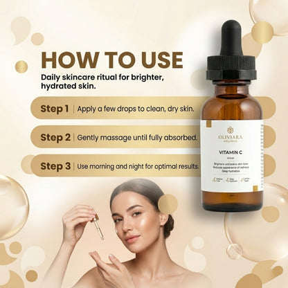 Oliviara Wellness™ Vitamin C Serum – Brightening, Hydration & Radiance