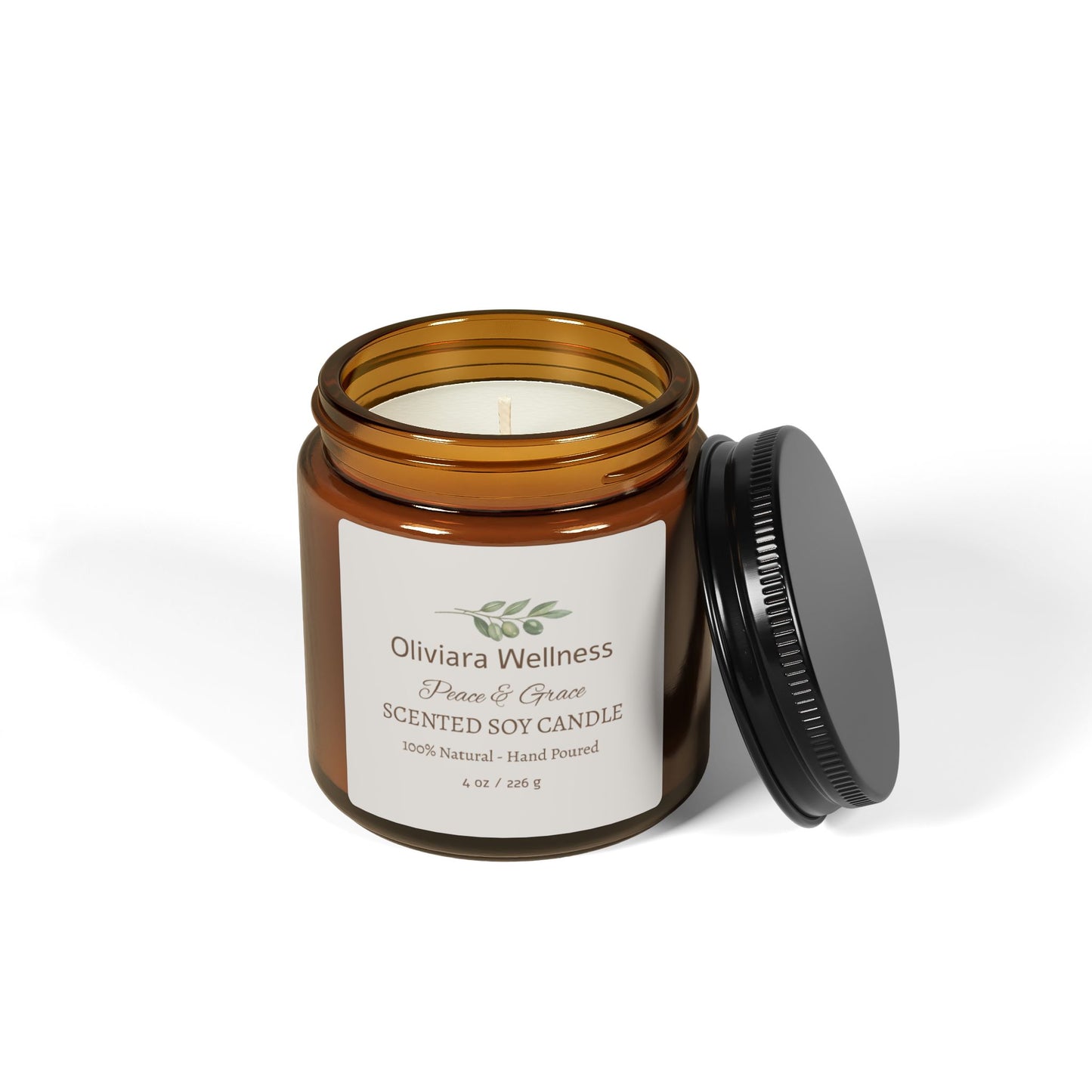 Oliviara Wellness™ Golden Amber Soy Candle