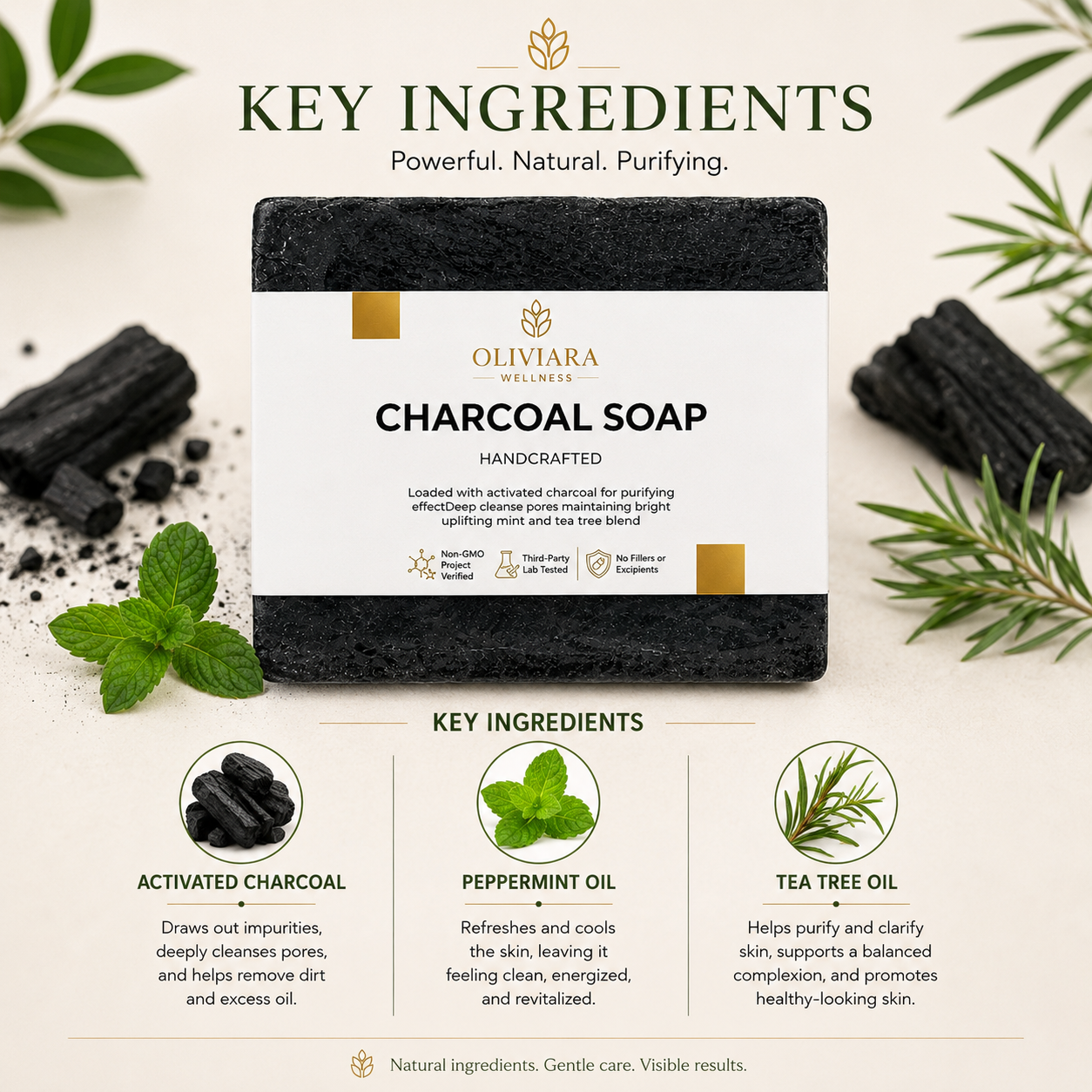 Oliviara Wellness™ Charcoal Purify Soap