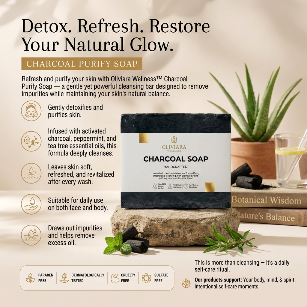 Oliviara Wellness™ Charcoal Purify Soap