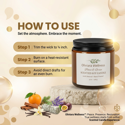 Oliviara Wellness™ Golden Amber Soy Candle