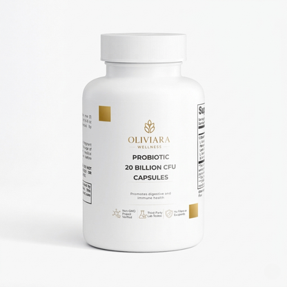 Oliviara Wellness™ Daily Probiotic Capsules – Digest, Balance & Protect